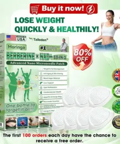 𝐓𝐚𝐢𝐥𝐝𝐞𝐧® Moringa · Berberine × NAD+ 𝟏𝟎-𝐢𝐧-𝟏 𝐀𝐝𝐯𝐚𝐧𝐜𝐞𝐝 𝐍𝐚𝐧𝐨 𝐌𝐢𝐜𝐫𝐨𝐧𝐞𝐞𝐝𝐥𝐞 𝐏𝐚𝐭𝐜𝐡